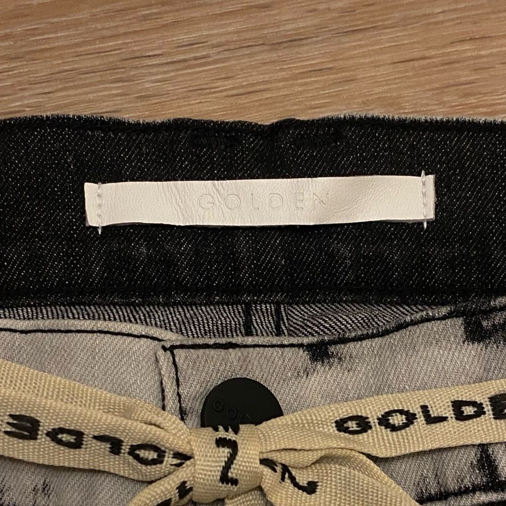 Golden Denim 32 Distressed Acid Wash Moto Jorts Shorts Drawstring Streetwear - Picture 4 of 6